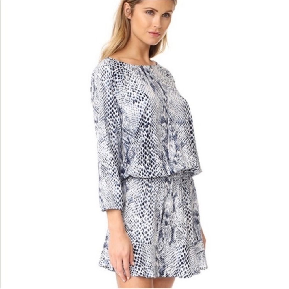Soft Joie Snakeskin Pattern 3/4 Sleeve Mini Dress
